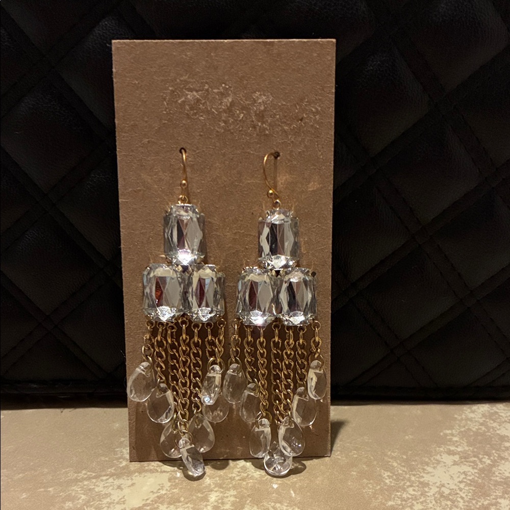 Elegant Gold and Silver Chandelier Earrings